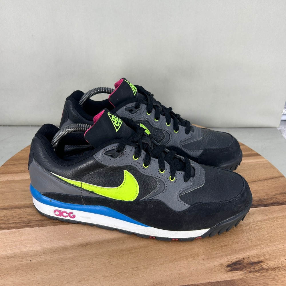 Nike ACG Air Wildwood LE Black Grey Volt Blue 377757-030 Mens Size 8.5 Sneaker